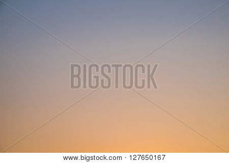 Beautiful clear sky in sunset background, soft toned