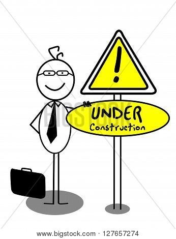Businessman UnderConstruction .eps10 editable vector illustration design