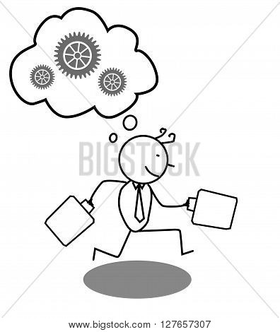 Businessman run for progrees .eps10 editable vector illustration design