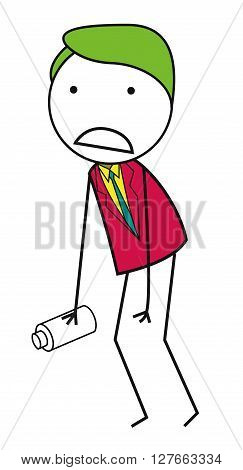 Thristy businessman .eps10 editable vector illustration design