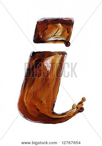 Éclaboussure de cola sous forme de lettres