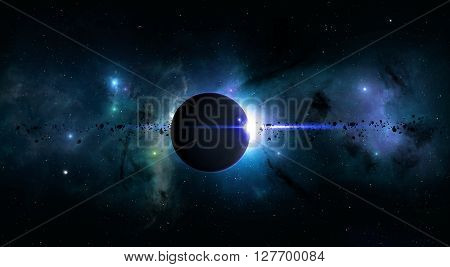 Bright Space Planet Eclipse