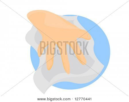 Los iconos de la mano: Limpieza - Vector