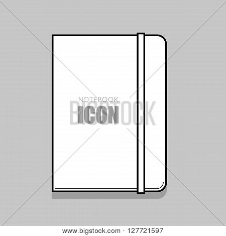 Notebook icon. Thin line vector illustration for identy design