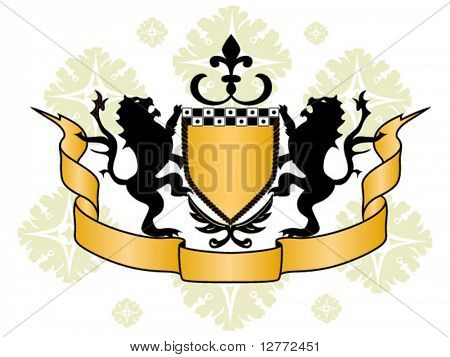 Pajzs, az oroszlán és a szalag - vektor