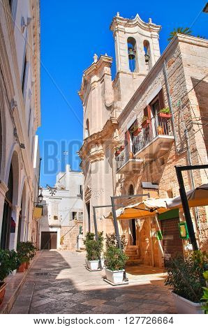 Alleyway of Polignano a mare. Puglia. Italy.