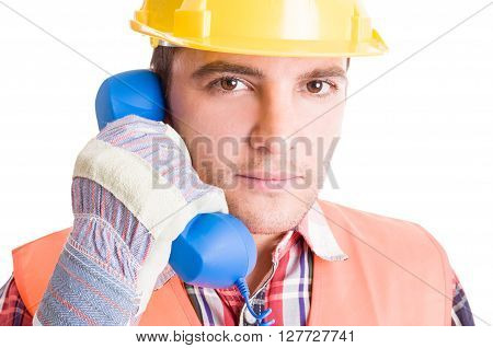 Construction Builder Talking On The Phone