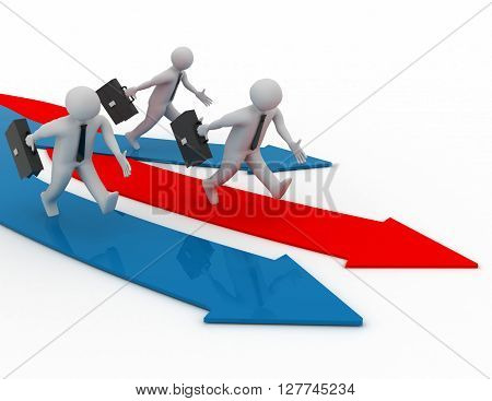Human Race Competition Of 3D People. Success Winning Concept.
