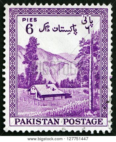 PAKISTAN - CIRCA 1954: a stamp printed in Pakistan shows View of Kaghan Valley is an Alpine-climate Valley circa 1954