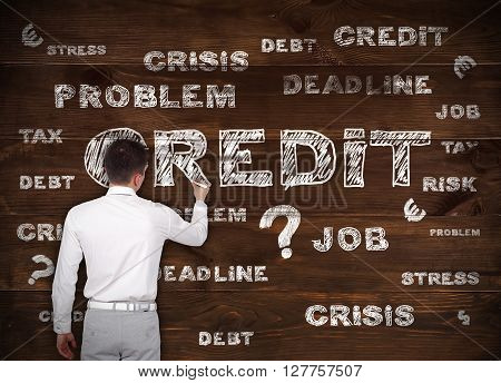 Businessman Drawin Credit Symbol