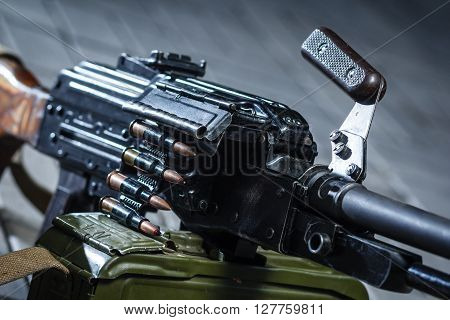 soviet russian weapon: machine gun PKM detail