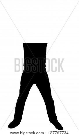 man open up his leg, black color silhouette vector