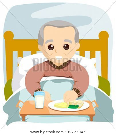 Morgenmad på sengen - vektor