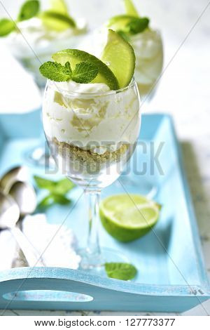 Lime And Mint Cheesecake.