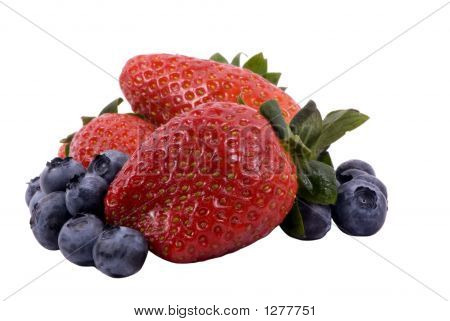 Frugt serie (isoleret blåbær og jordbær)