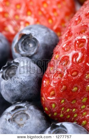 Frugt serie (makro blåbær og jordbær)