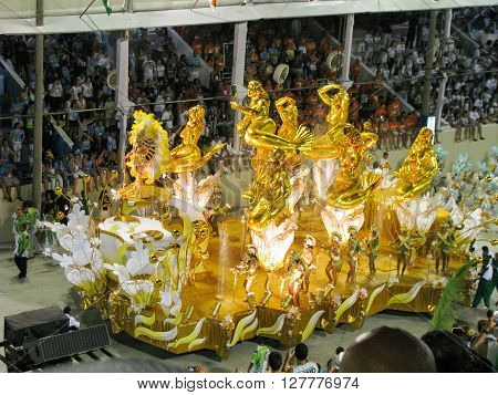 Rio de Janeiro Brazil - February 23: amazing extravaganza during the annual Carnival in Rio de Janeiro on February 23 2009