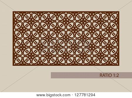 Geometric ornament. The template pattern for decorative panel. A picture suitable for printing engraving laser cutting paper wood metal stencil manufacturing. Vector. Easy to edit