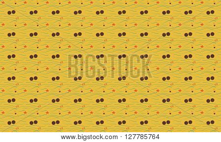 Retro Seamless Pattern Background. Sun Glass Pattern Design. Vector Stock.