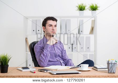 Thinking Man In Office