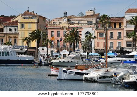Sanary sur Mer France - april 20 2016 : boats in the port