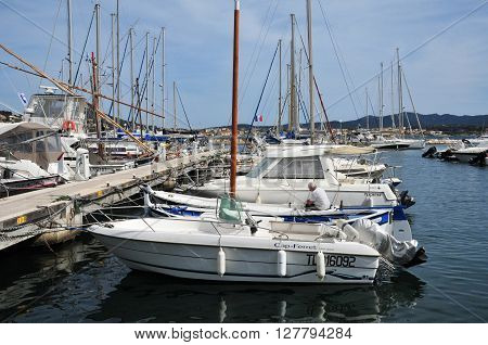 Sanary sur Mer France - april 20 2016 : boats in the port