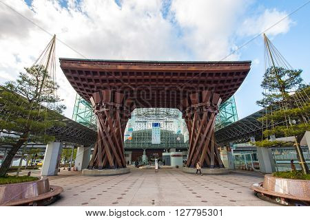 Tsuzumimon Gate At Kanazawa Station In Japan