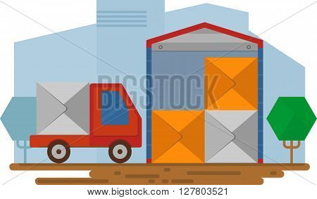 Delivery Red Car