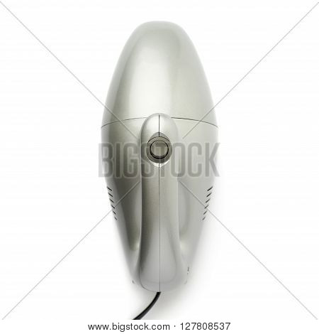 Gray Hand held small vacuum cleaner isolated over the white background