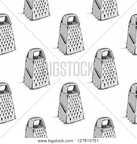Grater background pattern. Hand drawn stock illustration