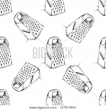 Grater background pattern. Hand drawn stock illustration