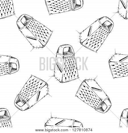Grater background pattern. Hand drawn stock illustration