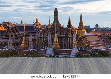 Opening wooden floor, Thailand grand palace, The most tourist destination in Bankok