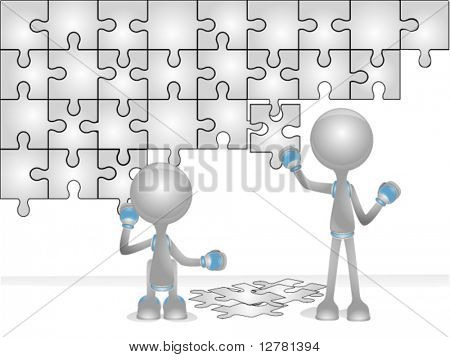 3D Vector Robot: Puzzle Pieces