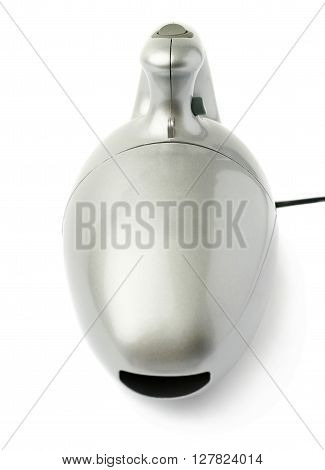 Gray Hand held small vacuum cleaner isolated over the white background