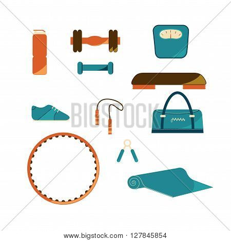 Set of Fitness Icons Vector Illustration/ Vector Gym set