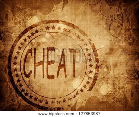 Cheat stamp on grunge background