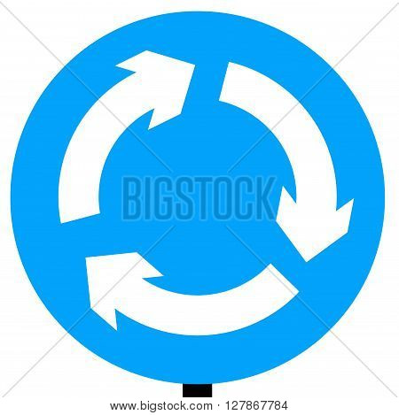 Mini-roundabout roundabout circulation - give way to vehicles from the immediate right