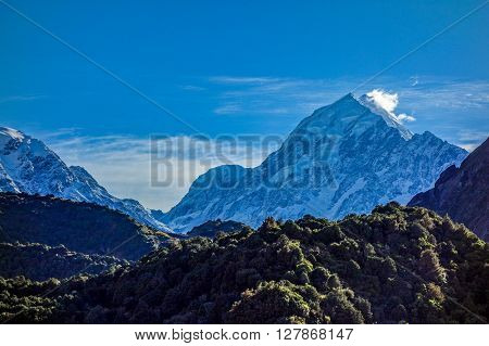 Mount Cook in Aoraki National Park southern island of New Zealand