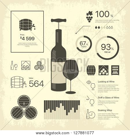 Premium quality thin line vintage wine infographic. Web graphics linear icons set. 
Simple mono outline symbol collection and best stroke vector logo concept pictogram pack.