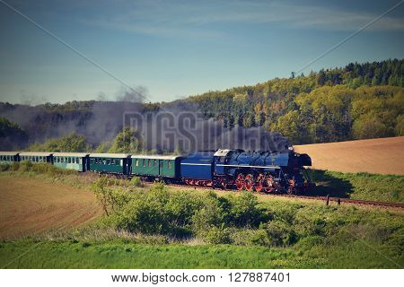 Historic Steam Train. Specially Launched Czech Old Steam Train Trips And For Traveling Around The Cz