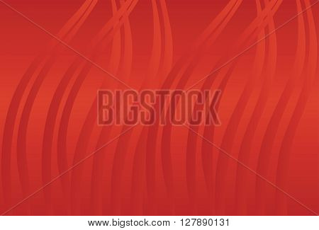 Cinnabar red background with waves. Vector background.