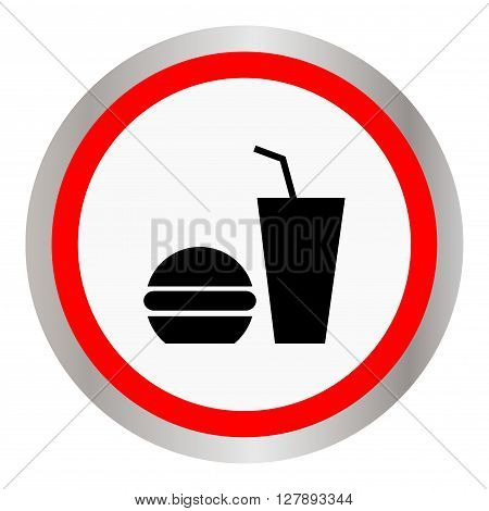 Fast food icon image in a red circle