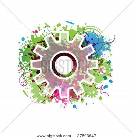Vector illustration of colorful cog wheels background