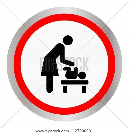 Mother's room sign. Mother swaddle baby icon on white background.