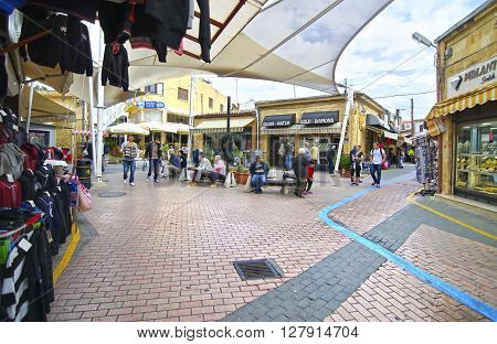 NORTHERN OCCUPIED CYPRUS, NOVEMBER 25 2015: touristic shops in Northern occupied Cyprus. Editorial use.