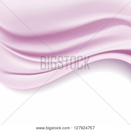 silky abstract pink background with shadow on white