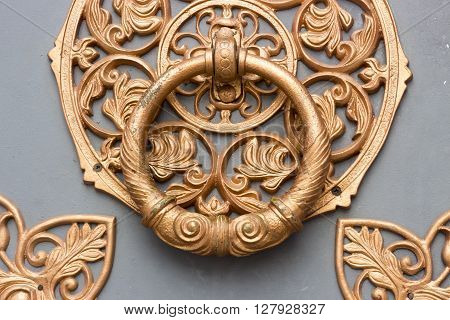 Decorative ornament made of old metal orange