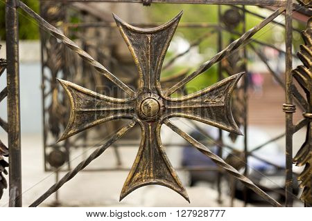 Decorative ornament made of old metal vintage