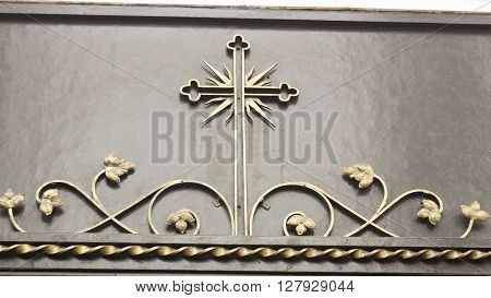 Decorative ornament made of old metal vintage